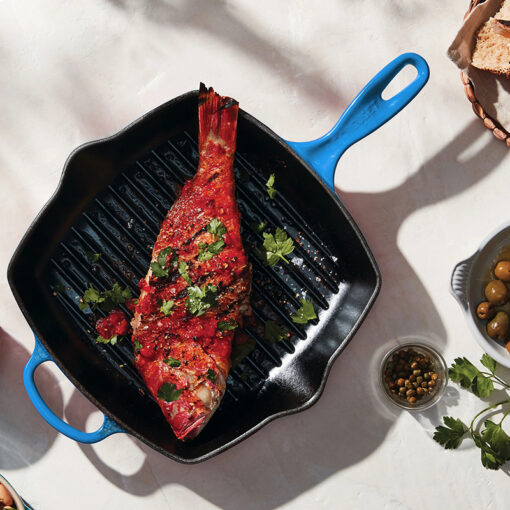 Chảo Nướng Vuông LeCreuset Grillpfanne Quadratisch 26cm Blue Marseille