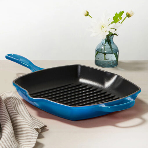 Chảo Nướng Vuông LeCreuset Grillpfanne Quadratisch 26cm Blue Marseille