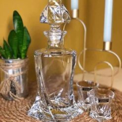 Bộ bình rượu 500ml + 6 cốc pha lê Bohemia Quadro 55ml