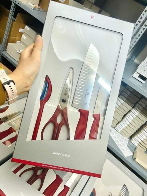dụng cụ nhà bếp Victorinox Classic 4 món màu đỏ - Thụy Sỹ
