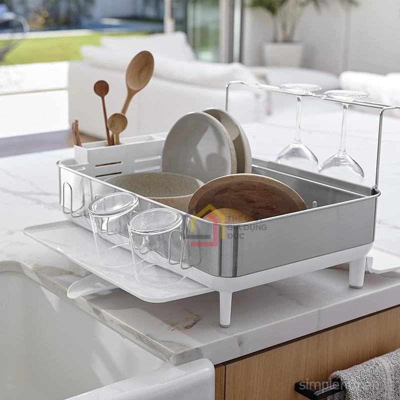 gia-up-bat-inox-simplehuman1 Giá úp bát inox Simplehuman chống vân tay