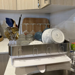 Giá úp bát inox Simplehuman chống vân tay