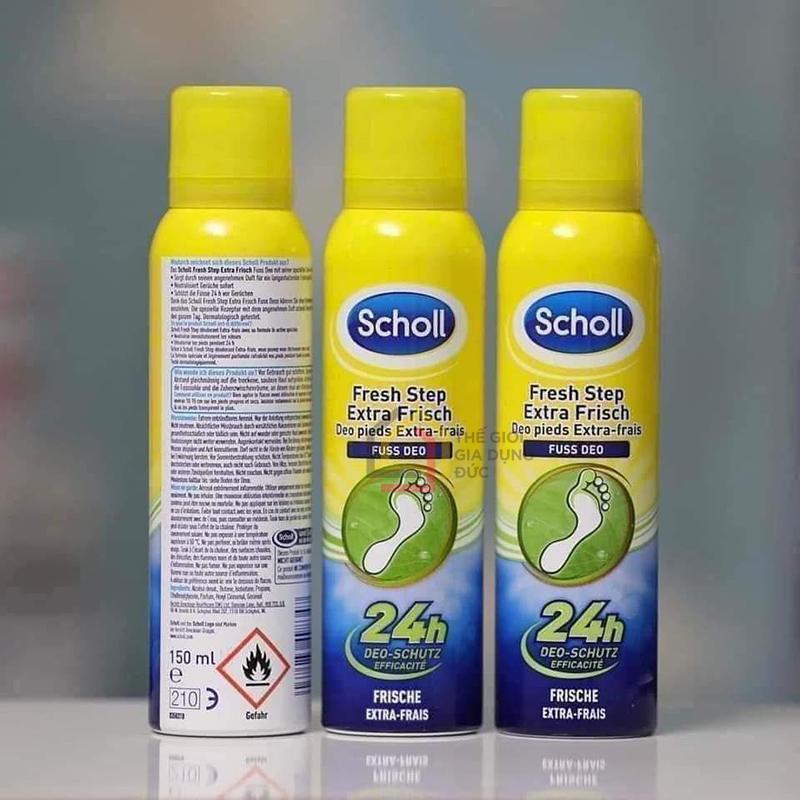 xit-khu-mui-hoi-chan-scholl-fresh-step (3) Xịt khử mùi hôi chân Scholl Fresh Step 150ml