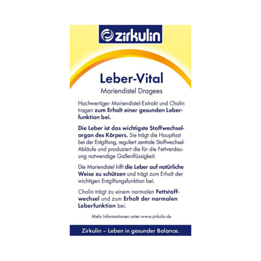 Bổ gan Zirkulin Leber Vital Mariendistel Dragees