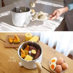 Nồi điện mini Mooas kèm giá hấp/luộc