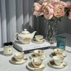 Bộ ấm chén trà sứ xương châu Âu Imperial hoa cúc