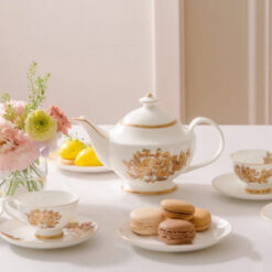 Bộ ấm chén trà sứ xương châu Âu Imperial hoa cúc