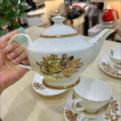 Bộ ấm chén trà sứ xương châu Âu Imperial hoa cúc