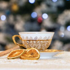 Bộ trà sứ mạ vàng men ngọc trai Tiệp khắc BC51