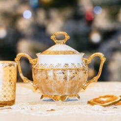 Bộ trà sứ mạ vàng men ngọc trai Tiệp khắc BC51