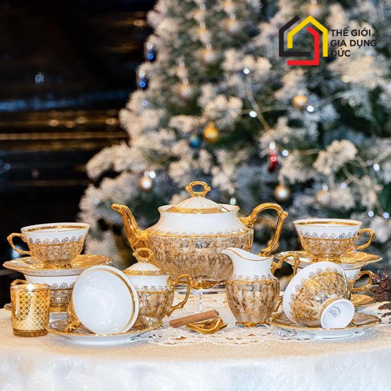 bo-tra-su-ma-vang-men-ngoc-trai-tiep-khac-bc51 Bộ trà sứ mạ vàng men ngọc trai Tiệp khắc BC51