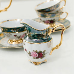 Bộ trà sứ mạ vàng men ngọc trai Tiệp Khắc BC36