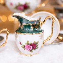 Bộ trà sứ mạ vàng men ngọc trai Tiệp Khắc BC36