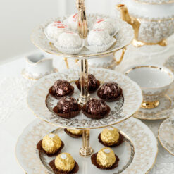 Kệ bánh 3 tầng Imperial hoàng gia viền vàng