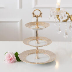 Kệ bánh 3 tầng Imperial hoàng gia viền vàng