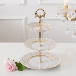 Kệ bánh 3 tầng Imperial hoàng gia viền vàng
