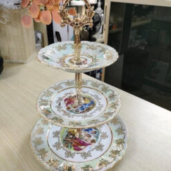 Kệ bánh 3 tầng Imperial hoàng gia viền vàng