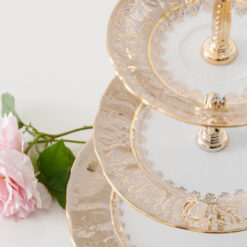 Kệ bánh 3 tầng Imperial hoàng gia viền vàng