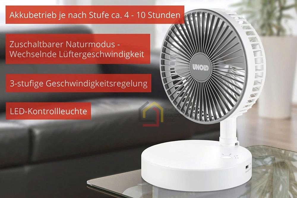 Quạt tích điện Unold 86720 Teleskop-Venti Cordless