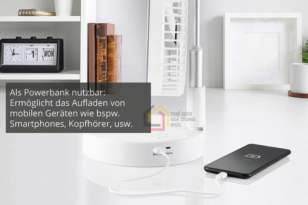 Quạt tích điện Unold 86720 Teleskop-Venti Cordless