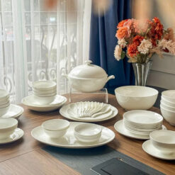 Set bát sứ Imperial 50 món trắng trơn