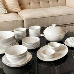 Set bát sứ Imperial 50 món trắng trơn