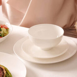 Set bát sứ Imperial 50 món trắng trơn