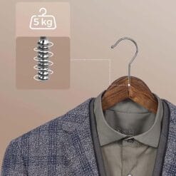 Bộ 20 móc treo đồ bằng gỗ Songmics màu nâu