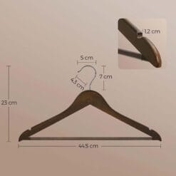 Bộ 20 móc treo đồ bằng gỗ Songmics màu nâu