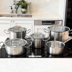 Bộ nồi Fissler Profi set 5 món vung kính (4 nồi, 1 quánh)