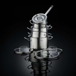 Bộ nồi Fissler Profi set 5 món vung kính (4 nồi, 1 quánh)