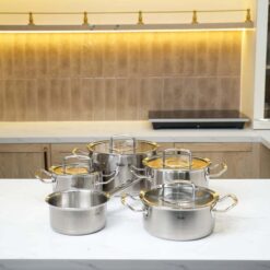 Bộ nồi Fissler Profi set 5 món vung kính (4 nồi, 1 quánh)