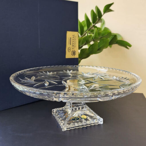 Chân bồng pha lê mài Bohemia Crystal (đk 30cm)