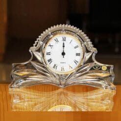 Đồng hồ pha lê cao cấp để bàn Bohemia (cao 16cm x ngang 27cm)