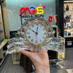 Đồng hồ pha lê cao cấp để bàn Bohemia (cao 16cm x ngang 27cm)