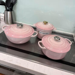 Nồi gang Le Creuset Brater rund Evo 24cm Shell pink