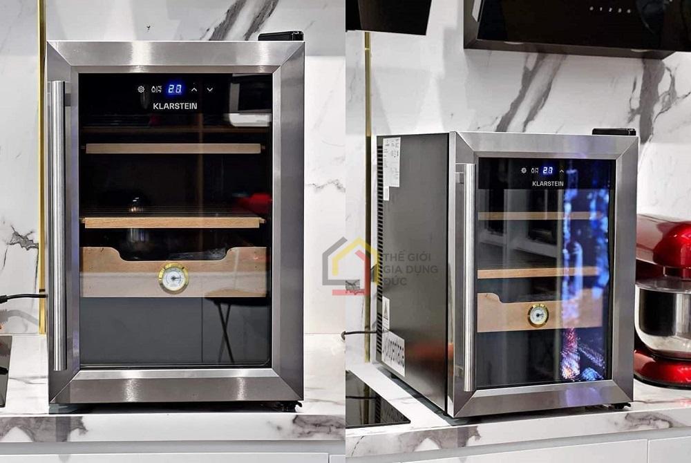 tu-giu-am-cigar-klarstein-37l-mau-bac12 Tủ giữ ẩm Cigar Klarstein 37L màu bạc
