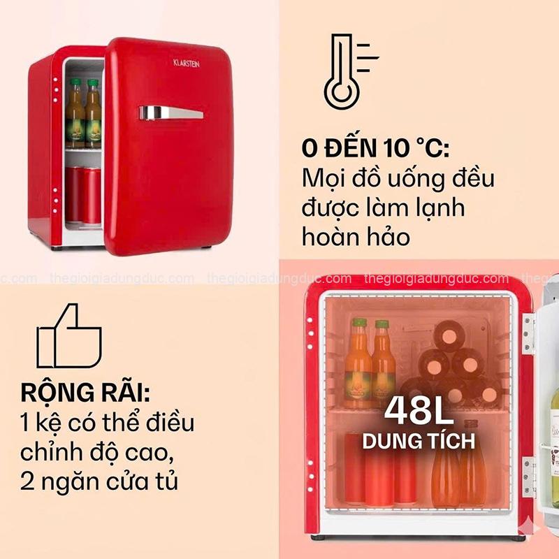 tu-lanh-klarstein-audrey-mini-retro-48l (3) Tủ lạnh Klarstein Audrey Mini Retro 48L