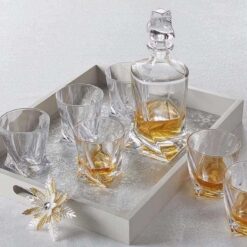 Bộ bình rượu 770ml + 6 cốc pha lê Bohemia Quadro 340ml