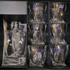 Bộ bình rượu 770ml + 6 cốc pha lê Bohemia Quadro 340ml
