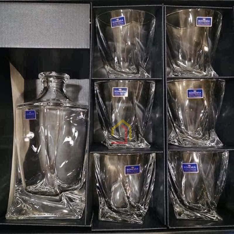 bo-binh-ruou-770ml-6-coc-pha-le-bohemia-quadro-340ml-7 Bộ bình rượu 770ml + 6 cốc pha lê Bohemia Quadro 340ml