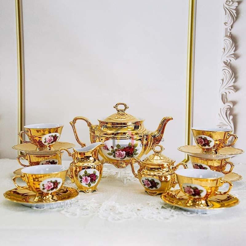 bo-tra-su-ma-vang-men-ngoc-trai-tiep-khac-bc126 Bộ trà sứ mạ vàng men ngọc trai Tiệp Khắc BC126