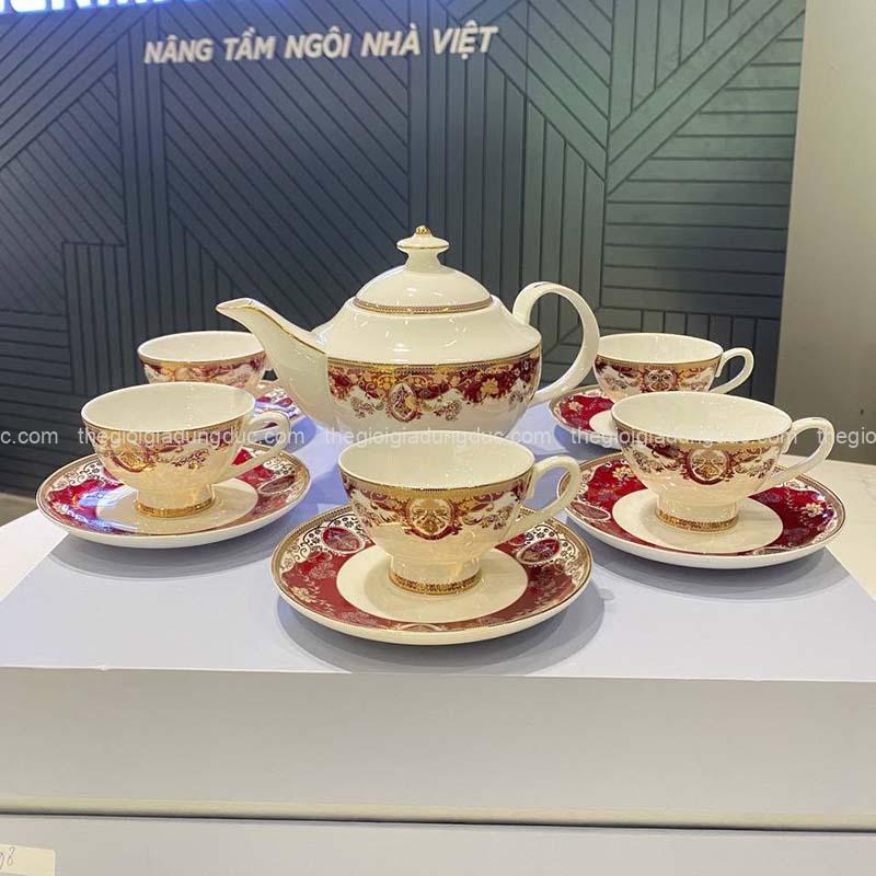 Bộ trà và kệ bánh Hoàng Gia đỏ Spedona