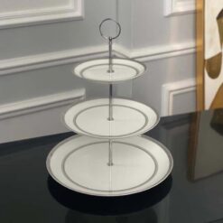 Bộ trà và kệ bánh Hoàng Gia viền bạc Spedona