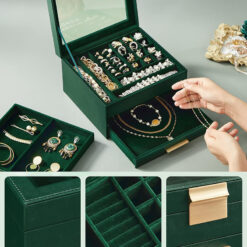 Hộp đựng trang sức, mắt kính,...có nắp kính Songmics