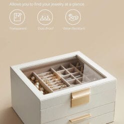 Hộp đựng trang sức, mắt kính,...có nắp kính Songmics