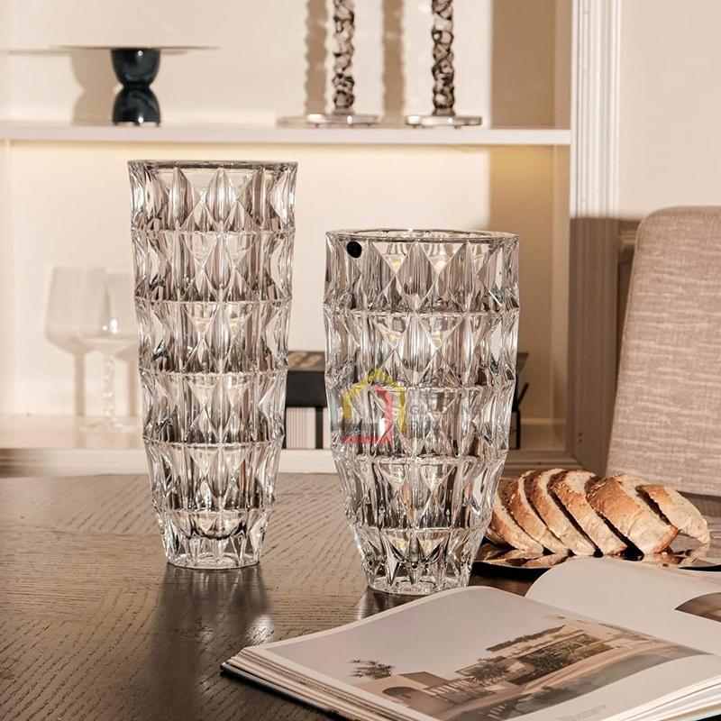 lo-hoa-bohemia-diamond (1) Lọ hoa Bohemia Diamond 33cm (Lọ trắng)