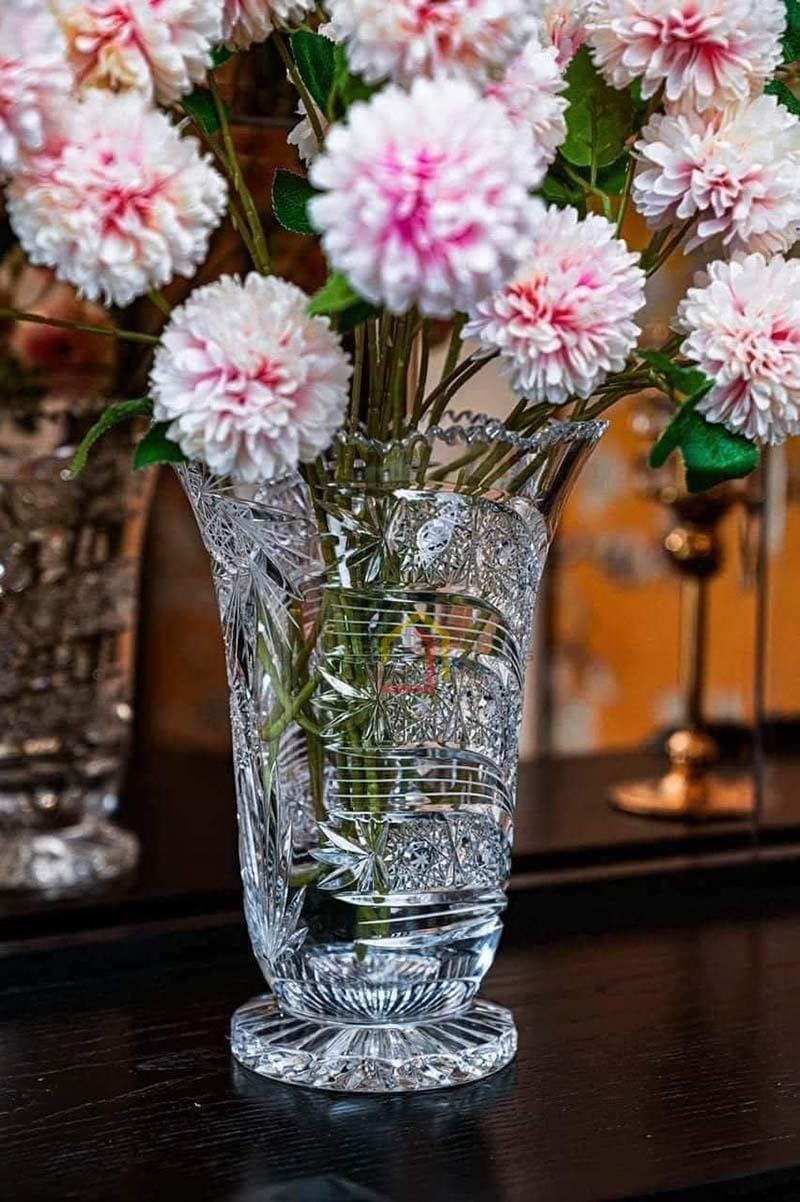 lo-hoa-pha-le-bohemia-255cm-chan-de-cao2 Lọ hoa pha lê Bohemia 25,5cm chân đế cao