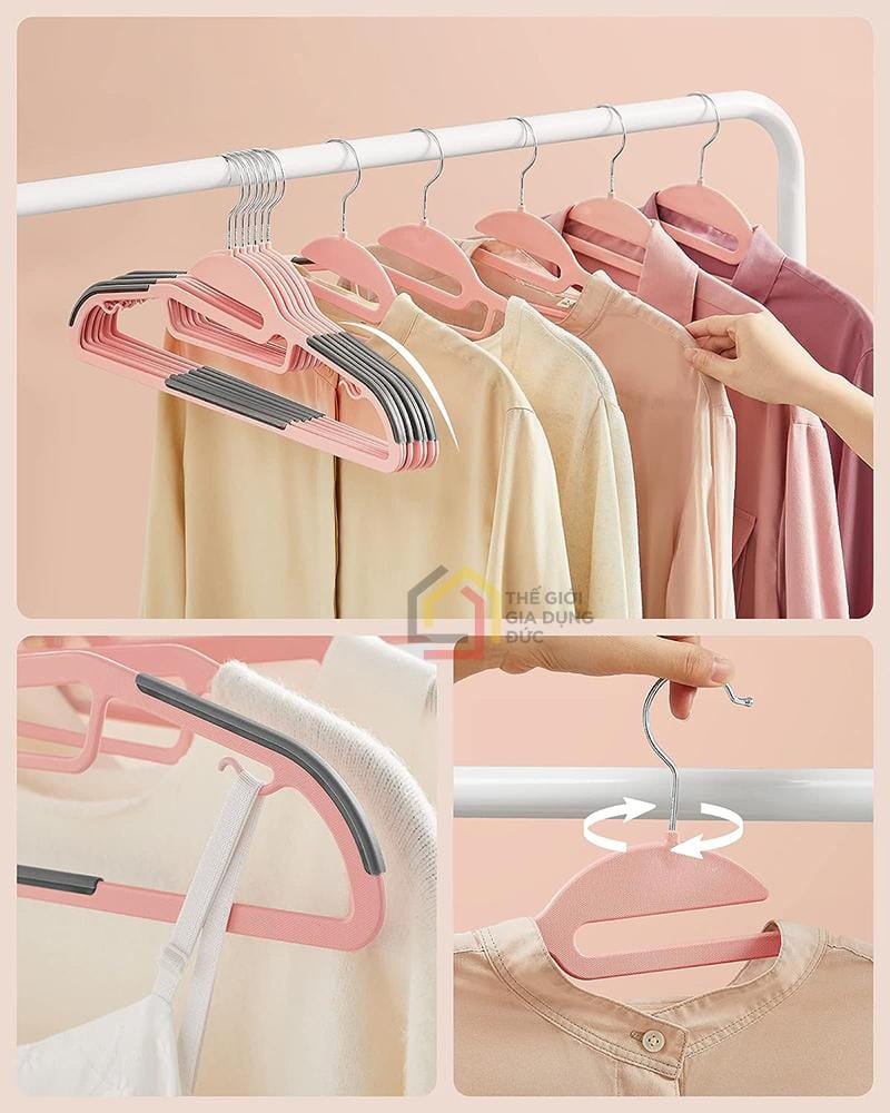 set-50-cai-mac-treo-quan-ao-songmics-xoay-360-10 Set 50 cái mắc treo quần áo Songmics xoay 360°