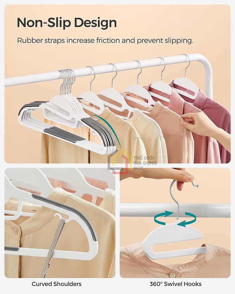 set-50-cai-mac-treo-quan-ao-songmics-xoay-360-3 Set 50 cái mắc treo quần áo Songmics xoay 360°